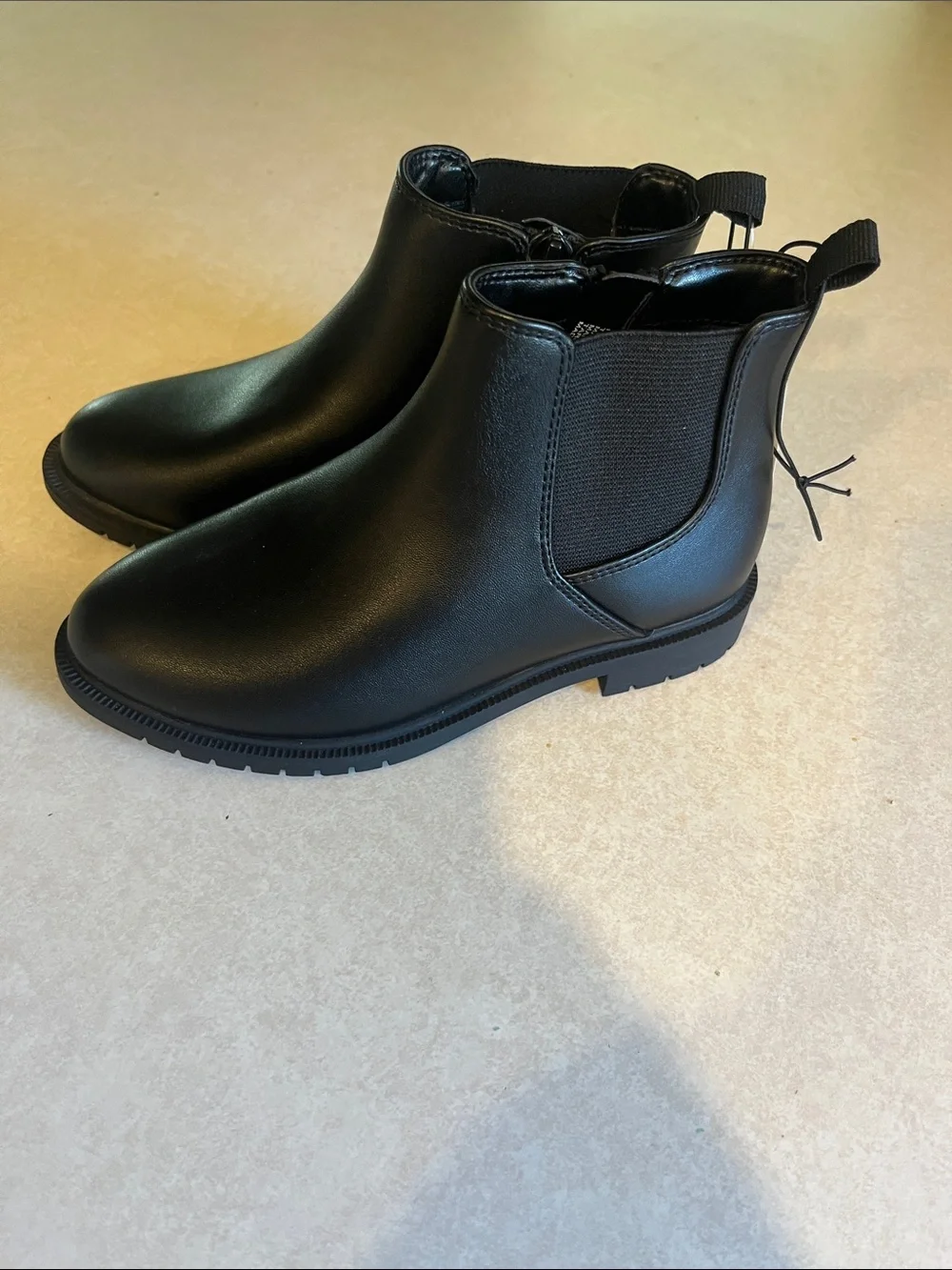 New Cat & Jack Chelsea Boots Side Zip Black Size 13 NWT
